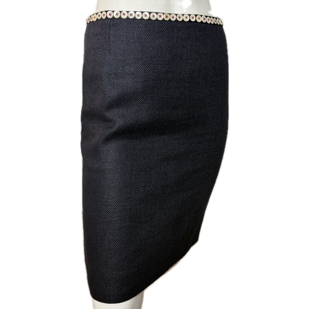 Alexander McQueen 2005 Archive Runway Indigo Linen Tailored Pencil Skirt 40 4-6 - Picture 6 of 15